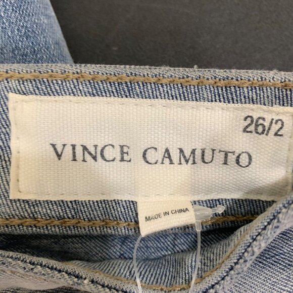 NEW Vince Camuto Women’s Blue Contrast Waistband Distressed Midrise Skinny Jeans - Picture 5 of 9